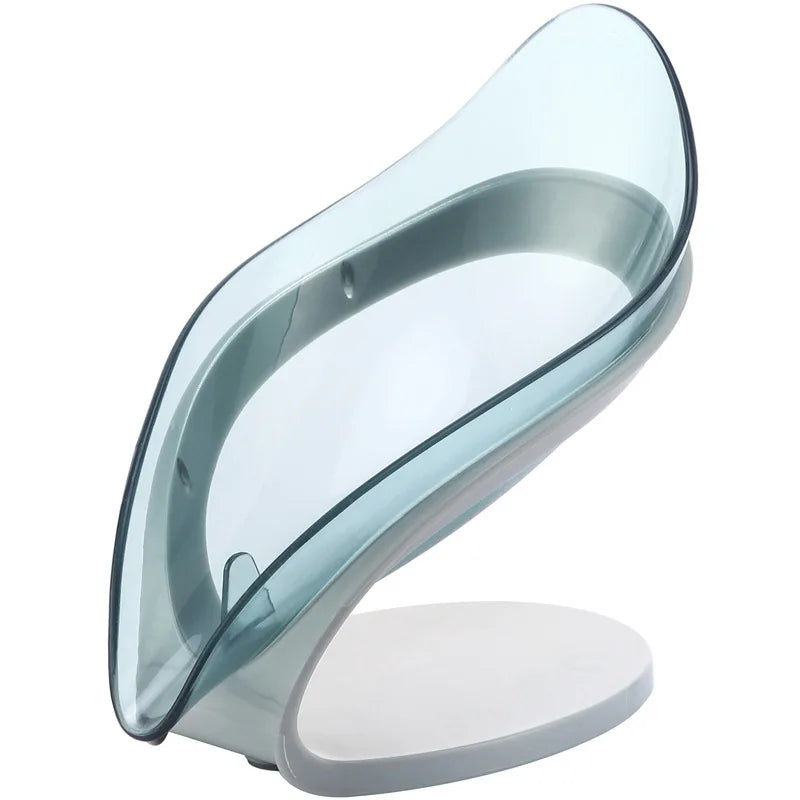 Leaf Shape Soap Holder Non Slip Drain Storage Container Suction Cup Portable Rack Tray For Bathroom Shower Kitchen Sink Toilet L