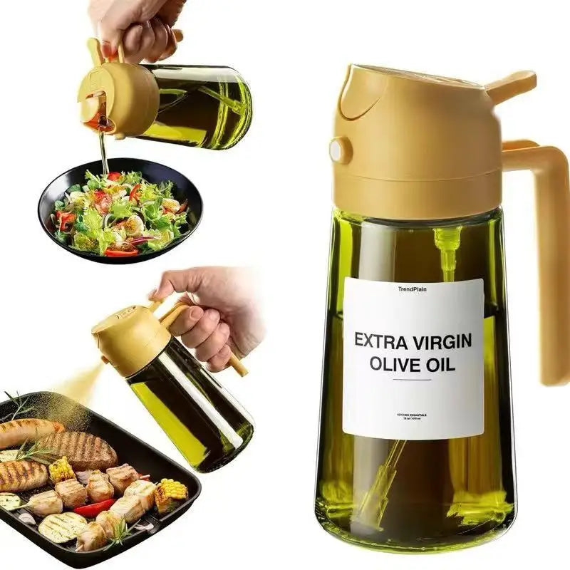 2-in-1 Glass Oil Sprayer and Dispenser – 16 oz