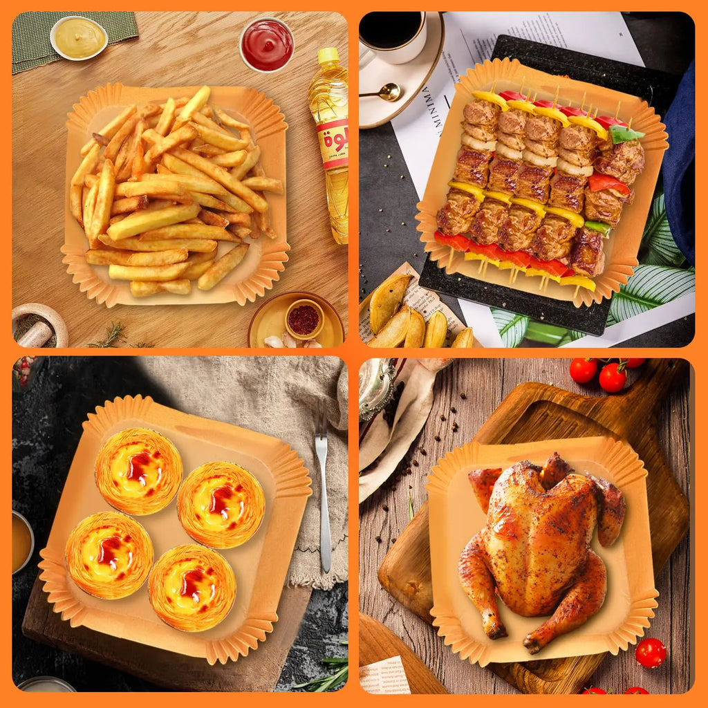 Square Parchment Air Fryer Liners