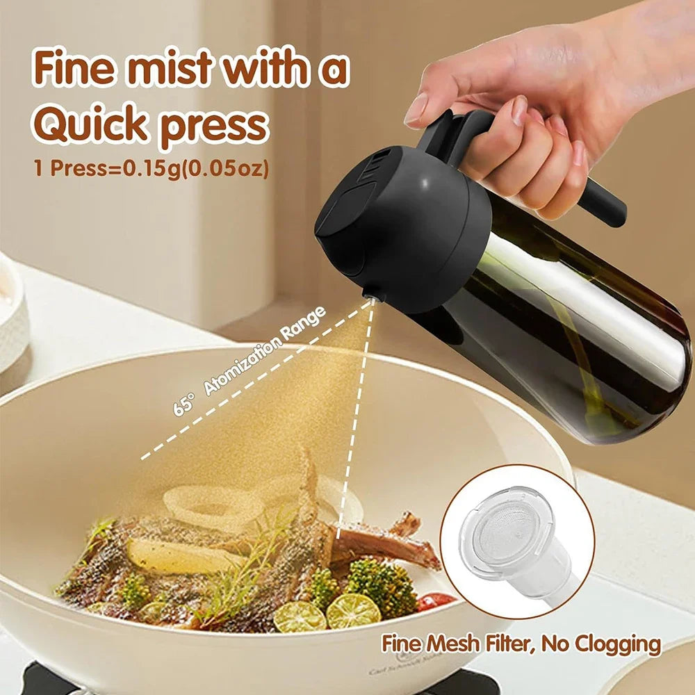 2-in-1 Glass Oil Sprayer and Dispenser – 16 oz