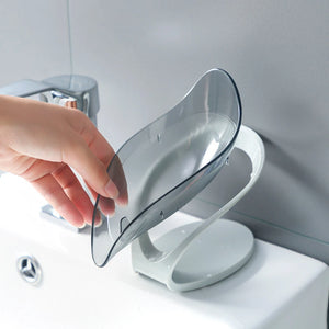 Leaf Shape Soap Holder Non Slip Drain Storage Container Suction Cup Portable Rack Tray For Bathroom Shower Kitchen Sink Toilet L