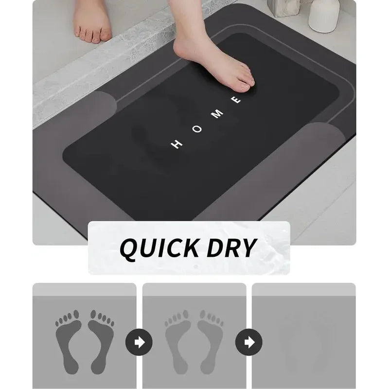VIKAMA 3PCS U-Shaped Diatomite Bath Mat, Non-Slip Absorbent Quick Dry Floor Mat, Soft Rug Set for Bathroom Home Decor
