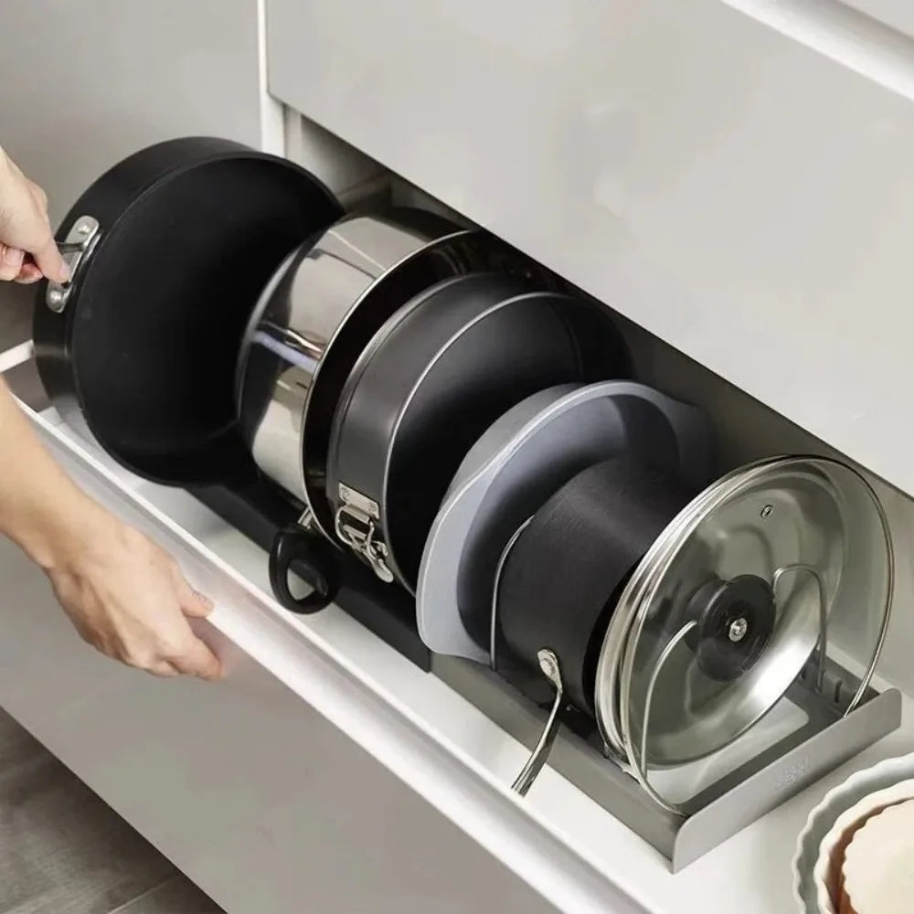 Adjustable 7-Grid Pot and Pan Organizer