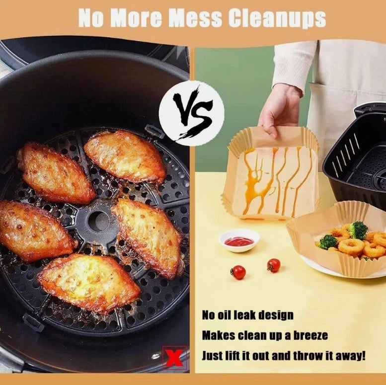 Square Parchment Air Fryer Liners