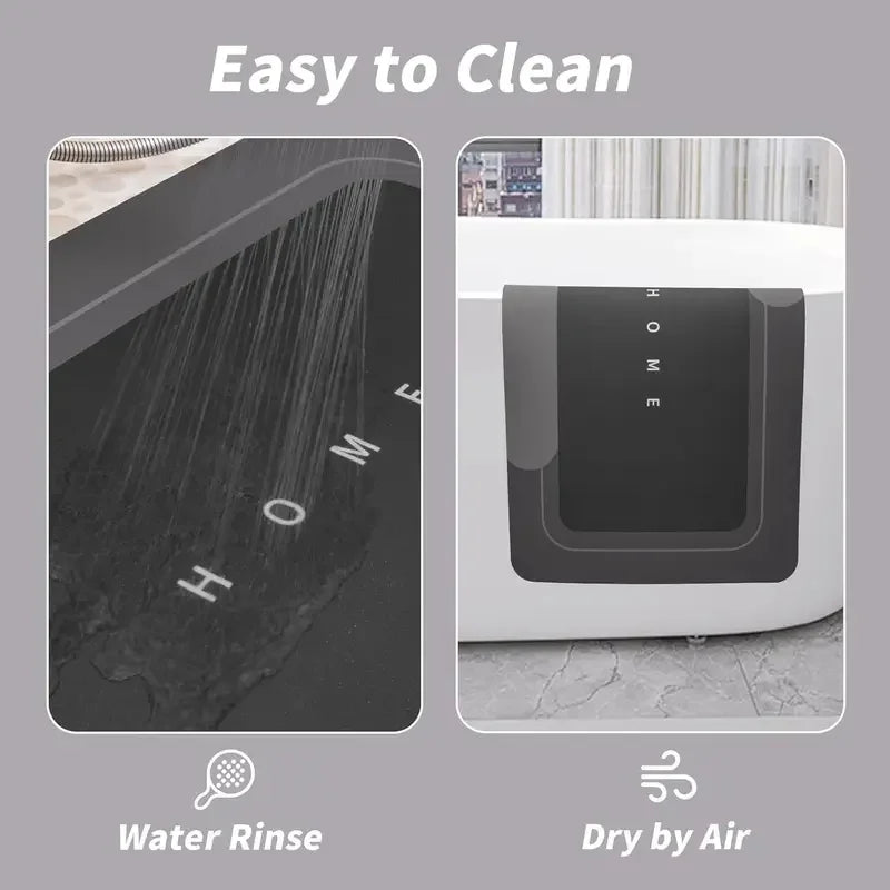 VIKAMA 3PCS U-Shaped Diatomite Bath Mat, Non-Slip Absorbent Quick Dry Floor Mat, Soft Rug Set for Bathroom Home Decor