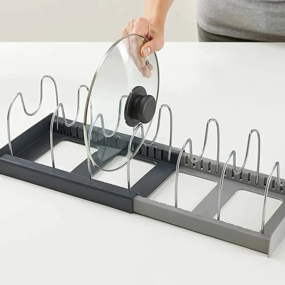 Adjustable 7-Grid Pot and Pan Organizer