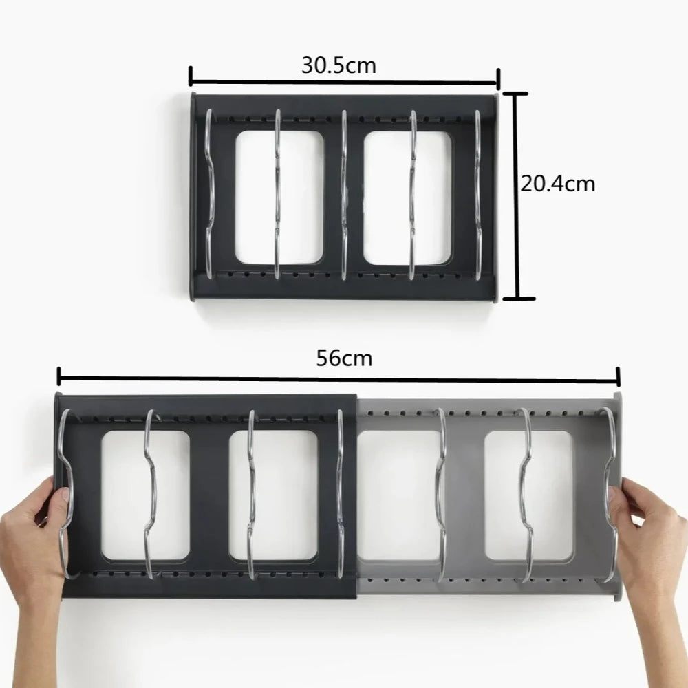 Adjustable 7-Grid Pot and Pan Organizer