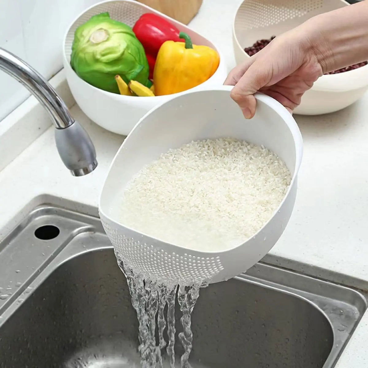 Rice Washing Basket & Drainer