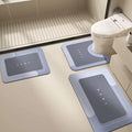 VIKAMA 3PCS U-Shaped Diatomite Bath Mat, Non-Slip Absorbent Quick Dry Floor Mat, Soft Rug Set for Bathroom Home Decor