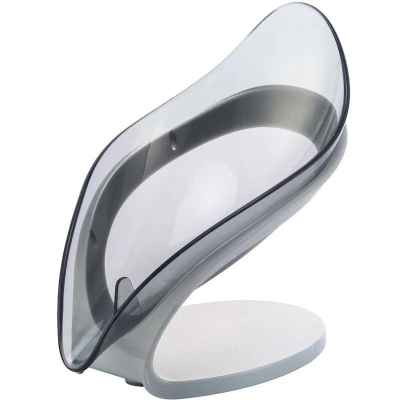 Leaf Shape Soap Holder Non Slip Drain Storage Container Suction Cup Portable Rack Tray For Bathroom Shower Kitchen Sink Toilet L