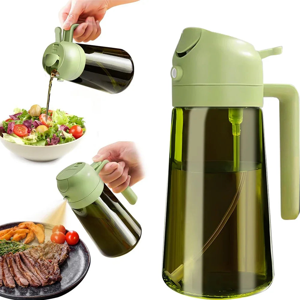 2-in-1 Glass Oil Sprayer and Dispenser – 16 oz